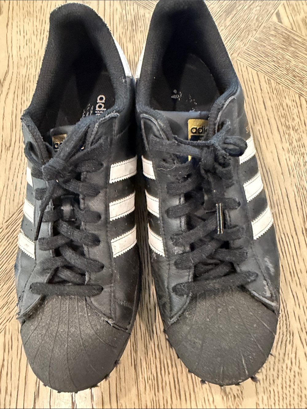 adidas Black Sneakers with White Three-Stripes